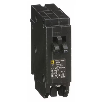 Square D - HOMT3020CP Homeline 1-30-Amp 1-20-Amp Single-Pole Tandem Circuit Breaker