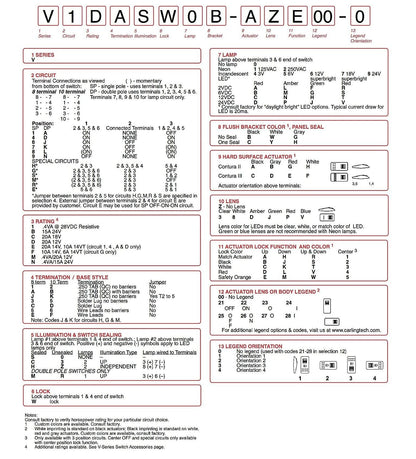 Copy of Carling Technologies VLD1S00B-AZC00-000 Rocker Switches DP (ON) Off(ON) 20A 12V Sealed Non-il