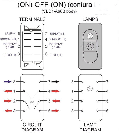 Copy of Carling Technologies VLD1S00B-AZC00-000 Rocker Switches DP (ON) Off(ON) 20A 12V Sealed Non-il