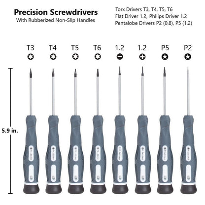 DURATOOL 24-Piece Electronics Computer Tool Kit, Magnetic Precision Screwdriver Set for Screen Repair and Cleaning Cell Phone iPhone Tablets PC Laptop